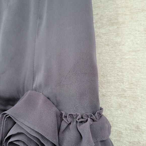 Ryu Smokey Purple Satin and Chiffon Ruffled Mini Skirt Women's Size Small - Picture 6 of 11